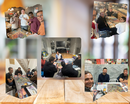 Collage of OM: The Journey playtests across different groups