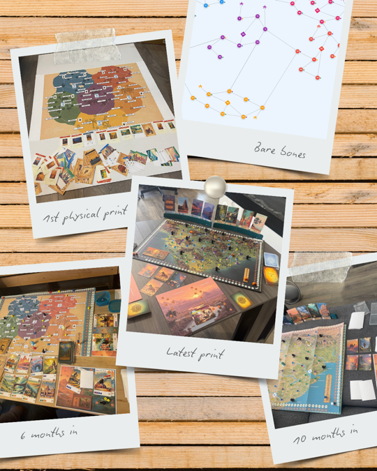Collage of OM: The Journey prototypes across iterations